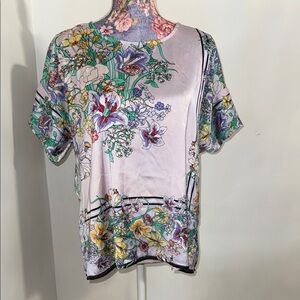Liz Claiborne Multicolor Floral Blouse lavender